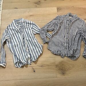 Madewell Blue and White Striped Shirt